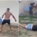 Homem é filmado dando socos e chutes em esposa dentro de condomínio