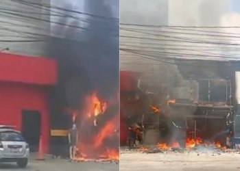 Incêndio atinge e destrói estabelecimento no Caminho de Areia